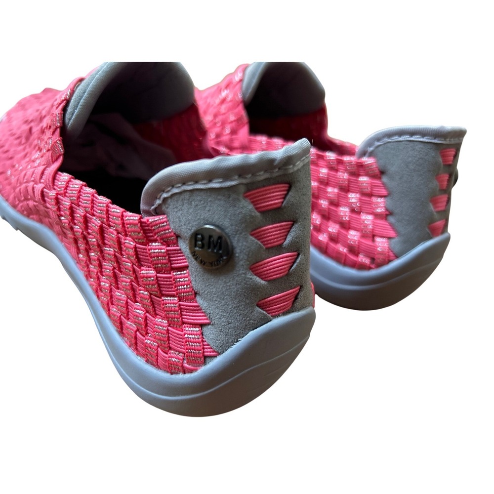 Bernie Mev Women's Woven Elastic Slip On Sneakers Pink Grey Size 38 (US 7) NEW - Picture 3 of 10
